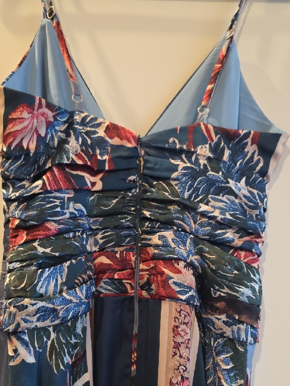 PatBO Blue Floral V-Neck Maxi Dress with Tie Front - Picture 5 of 9